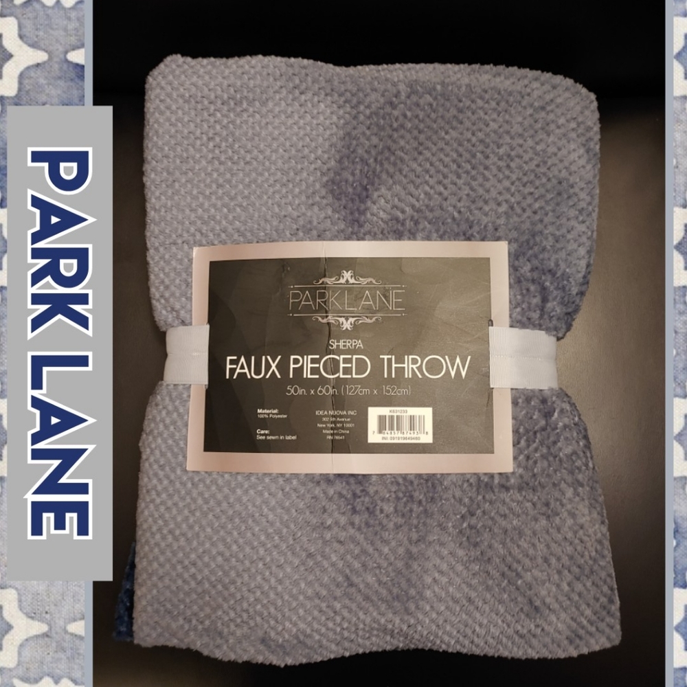 🍃🍃PARK LANE Sherpa Faux Pieced Throw🍃🍃